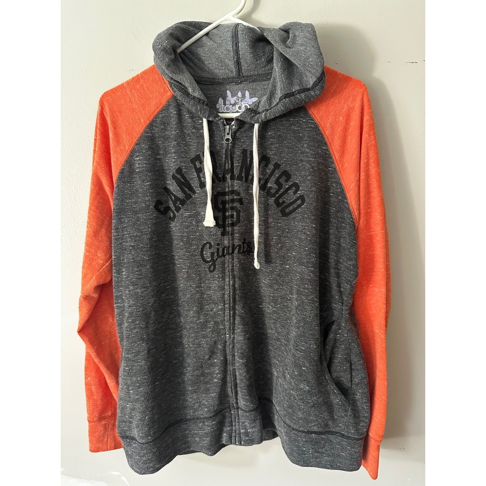 Touch by Alyssa Milano San Francisco Giants Womens 2XL Zip Up Hoodie Gray Orange